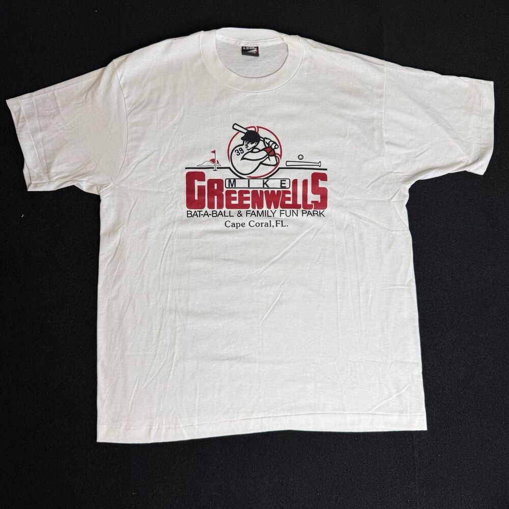 Vintage 90s Mike Greenwell Bat-A-Ball Cape Coral T-Shirt XL Screen Stars USA